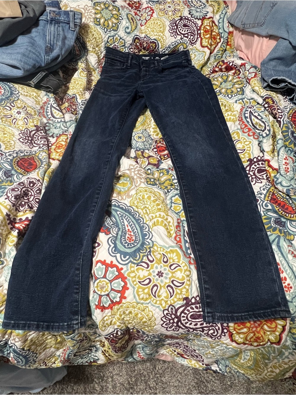 Old Navy Adjustable Boy’s Dark Blue Slim Jeans Size 16